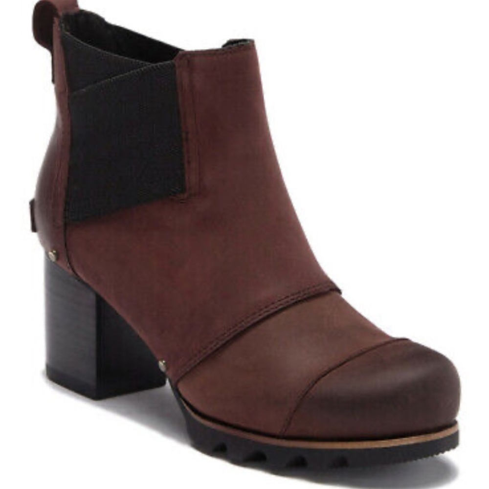 Sorel | Women’s Addington Chelsea Suede Leather Bootie in Redwood Size 11